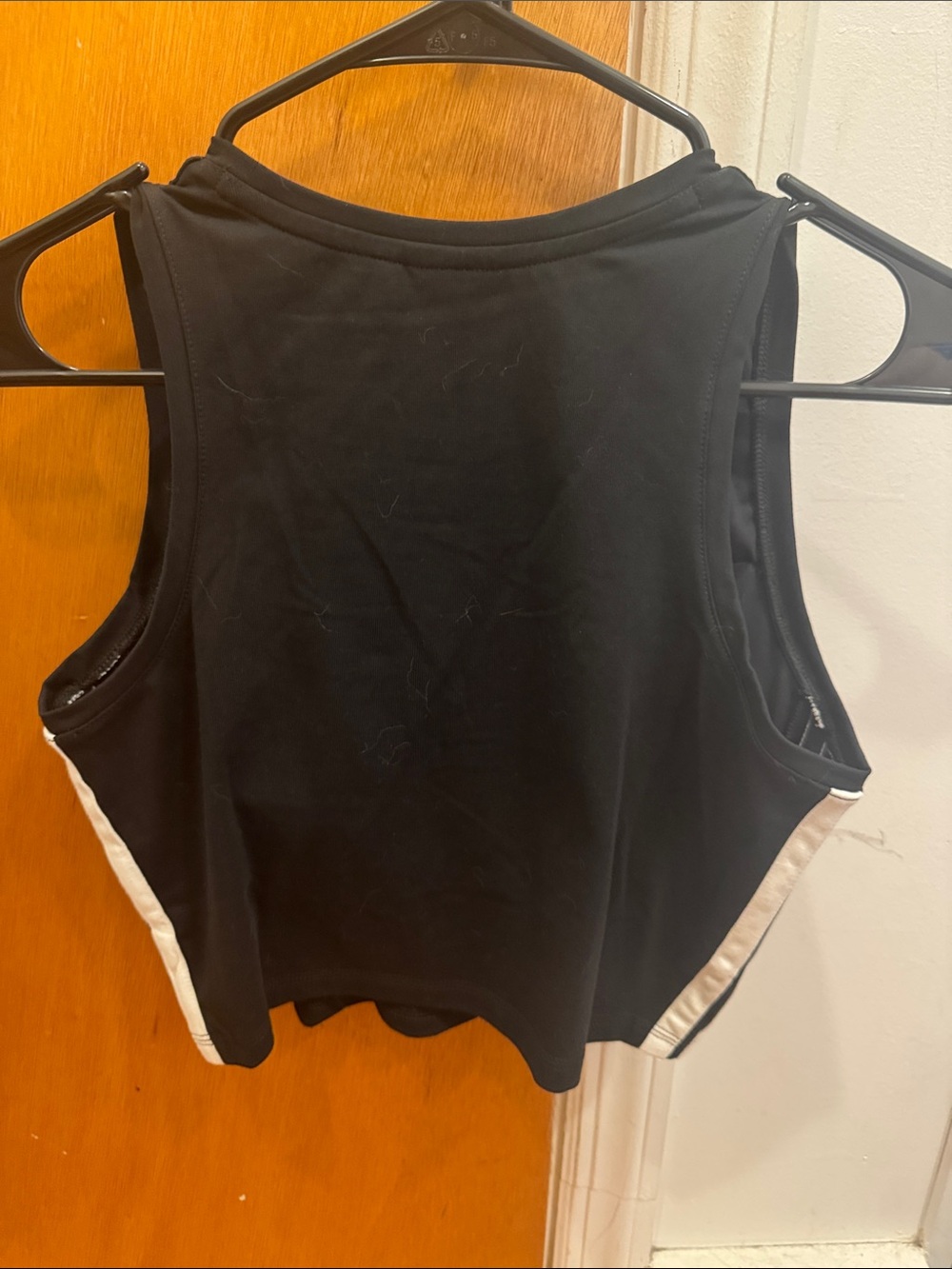 adidas Black Crop Tank with White Side Stripes - Picture 3 of 3